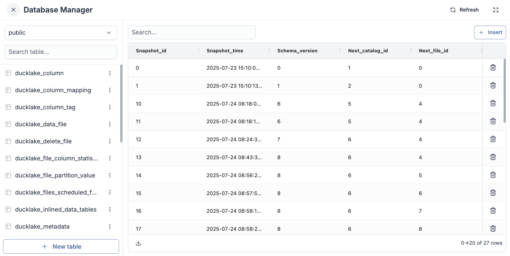 Catalog database Catalog database